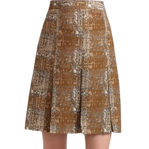 Tory Burch Dresses & Skirts - Tory Burch Wool Silk Pleaded Printed Skirt Size 2